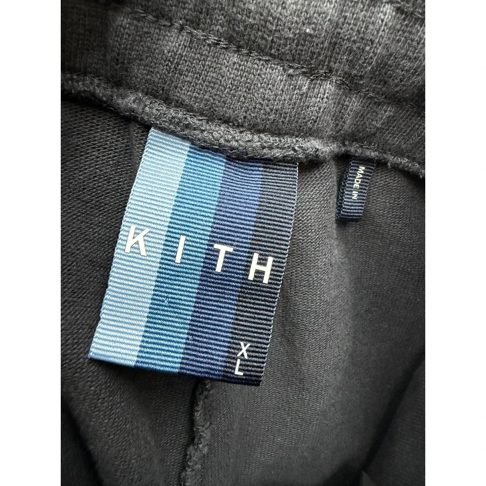 Kith Bennett Embroidered Tapered Drawstring Sweatpants Ebony Mens Size XL